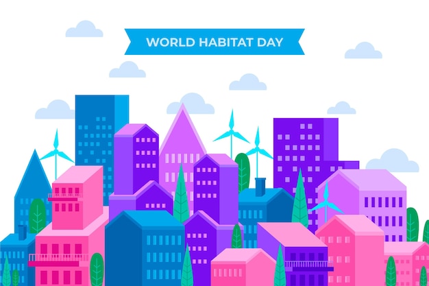 Free Vector flat world habitat day concept