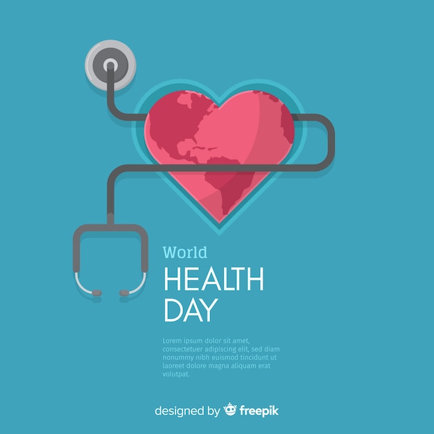 Flat world health day background