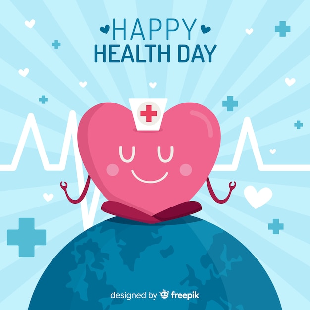 Flat world health day background