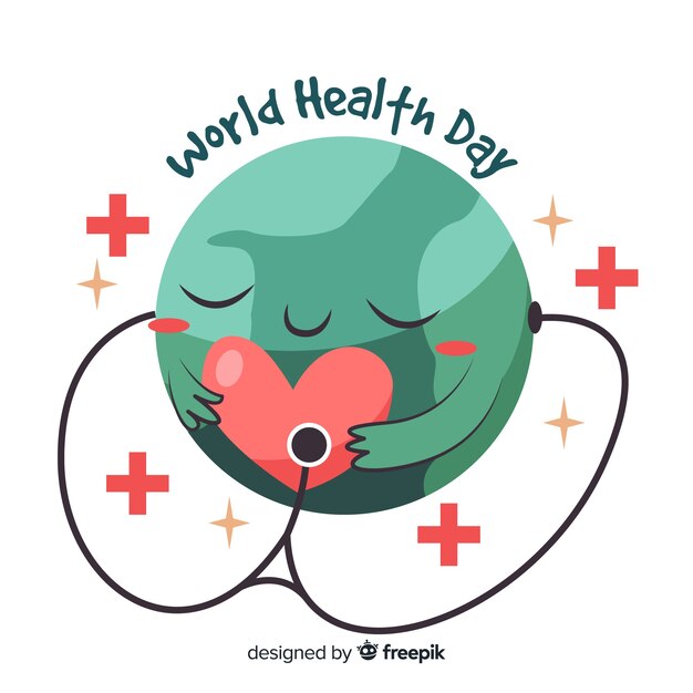 Flat world health day background