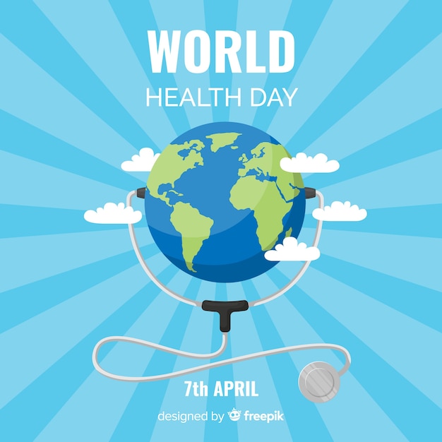 Flat world health day background