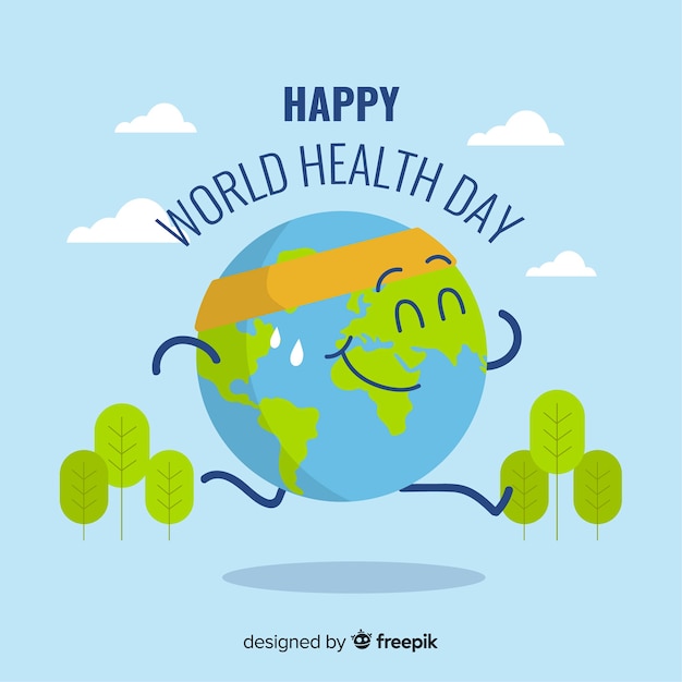 Flat world health day background