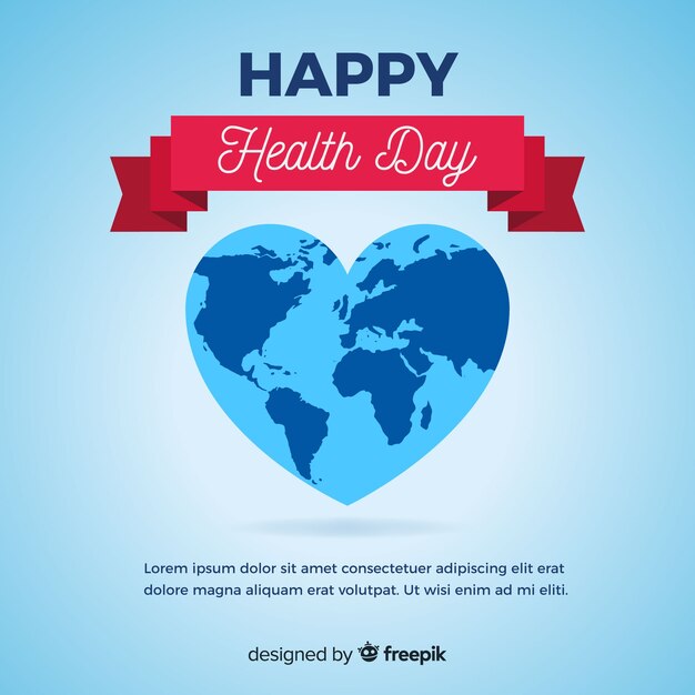 Flat world health day background