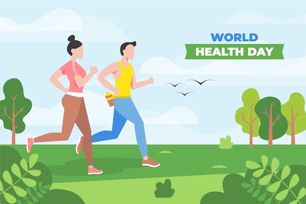 Flat world health day background