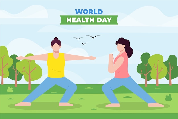 Flat world health day background