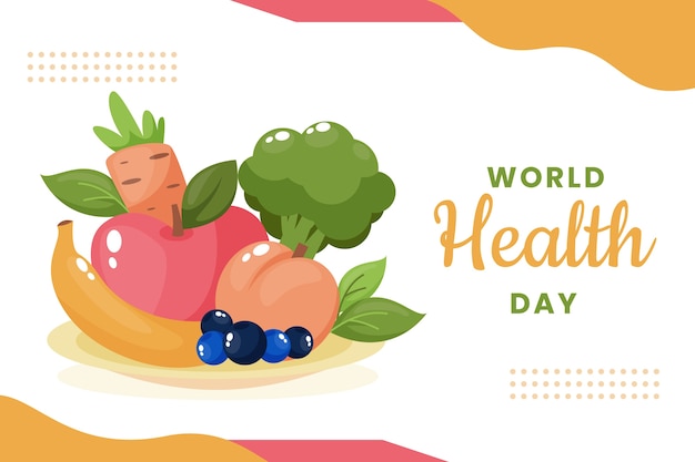 Flat world health day background