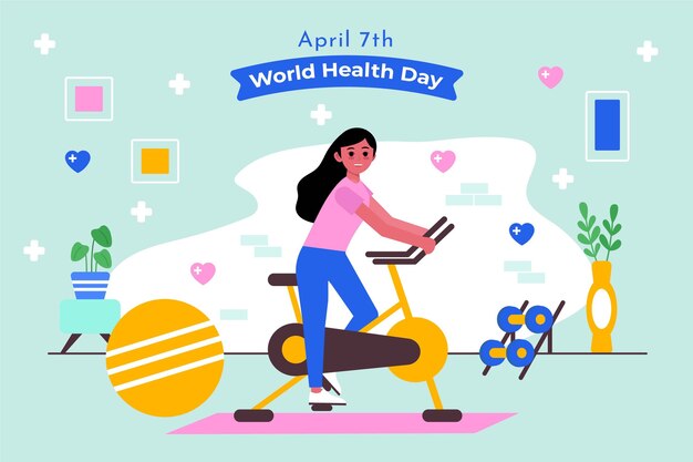 Flat world health day background