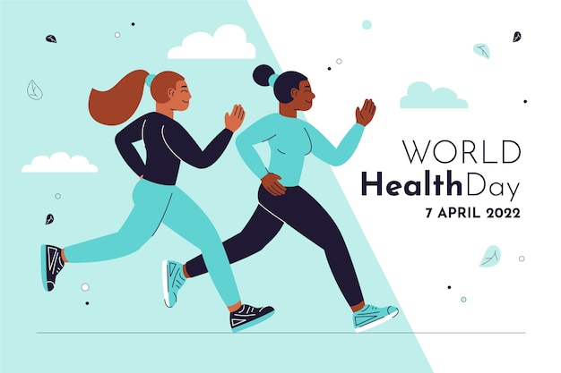 Flat world health day background