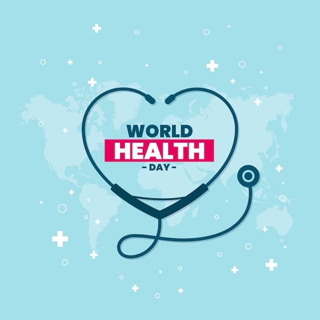 Flat world health day celebration illustration