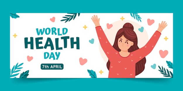 Flat world health day horizontal banner