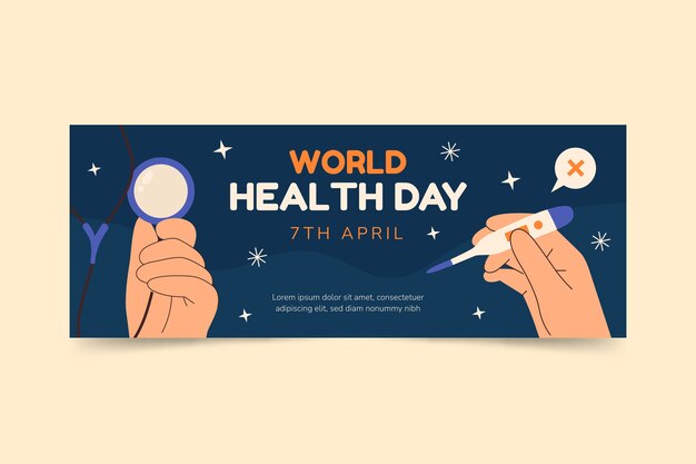 Flat world health day horizontal banner