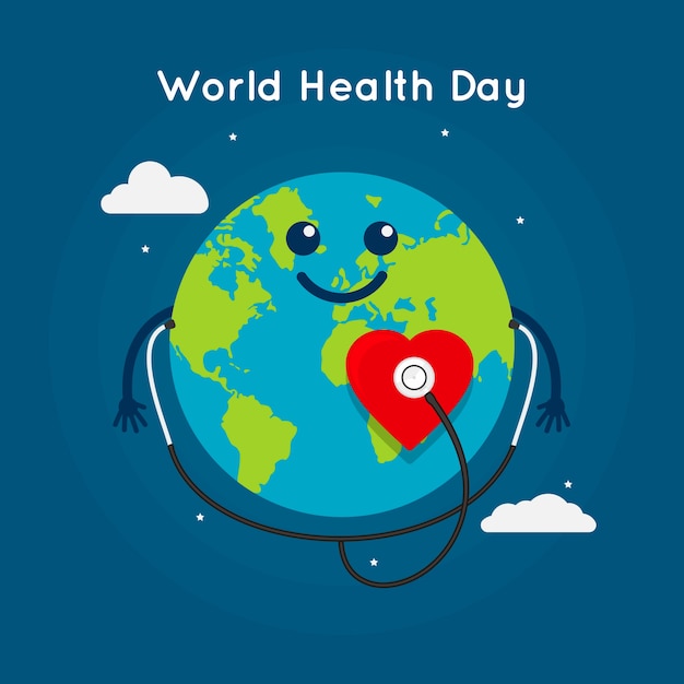 Flat world health day illustration