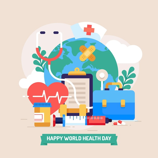 Free vector flat world health day illustration