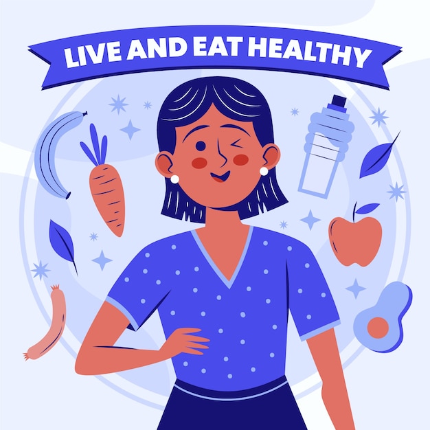 Flat world health day illustration