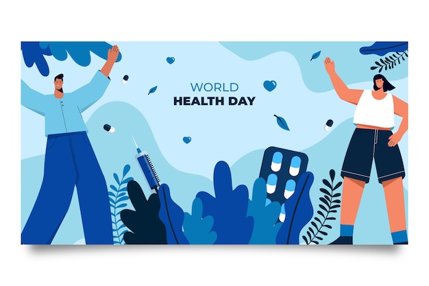 Free vector flat world health day social media post template