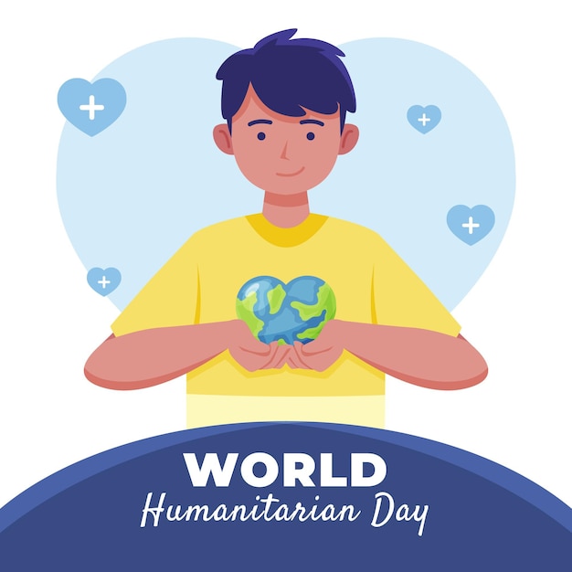 Flat world humanitarian day illustration