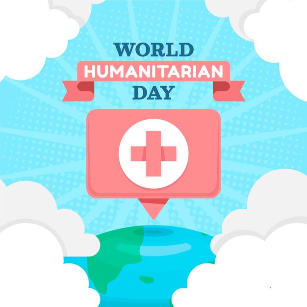 Flat world humanitarian day illustration