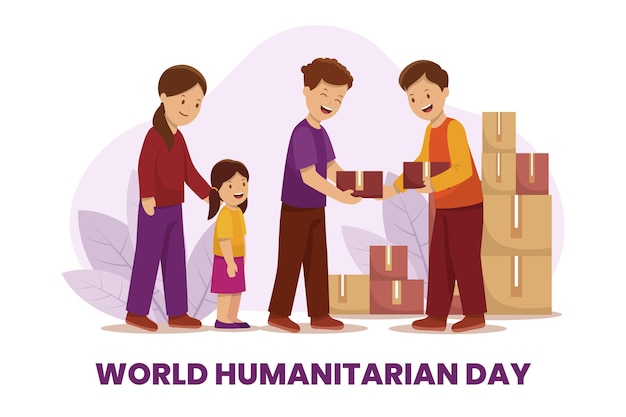 Free Vector flat world humanitarian day illustration