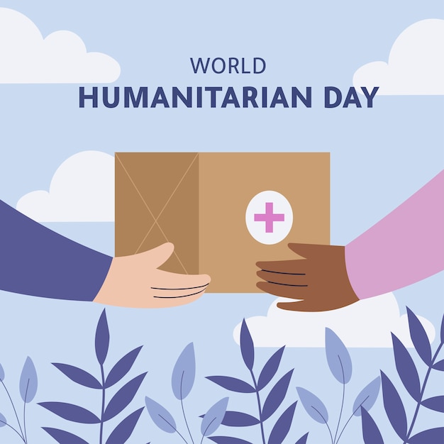 Flat world humanitarian day illustration