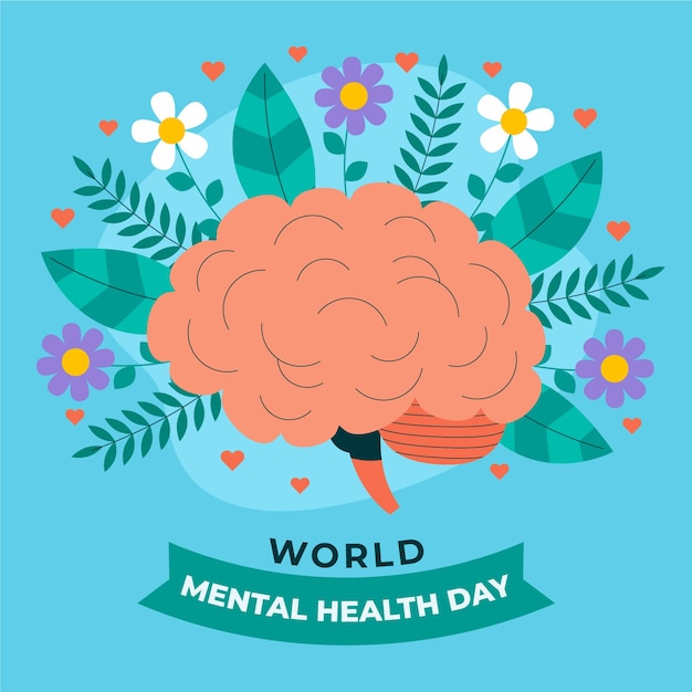 Free Vector flat world mental health day illustration