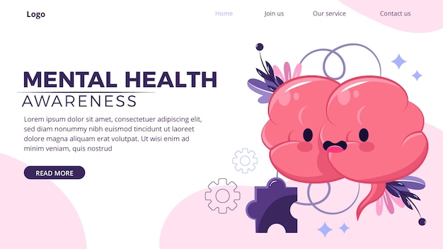 Free Vector flat world mental health day landing page collection