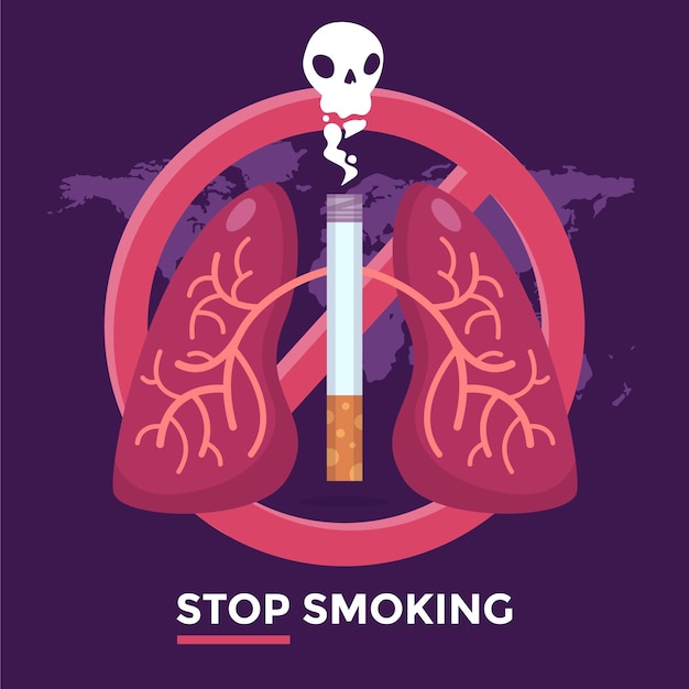 Free Vector flat world no tobacco day illustration