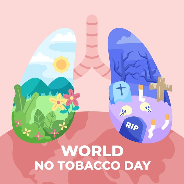 Free Vector flat world no tobacco day illustration