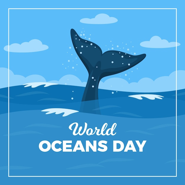 Free Vector flat world oceans day illustration