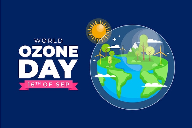 Free vector flat world ozone day background