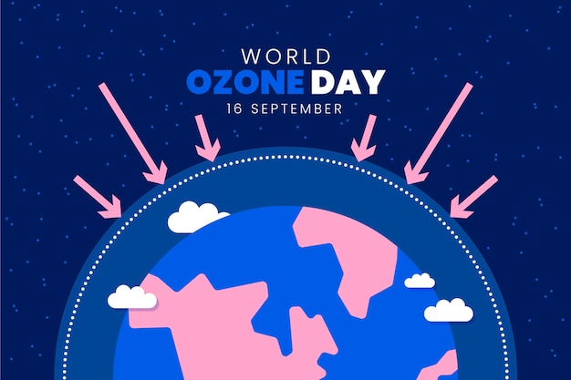 Free Vector flat world ozone day background