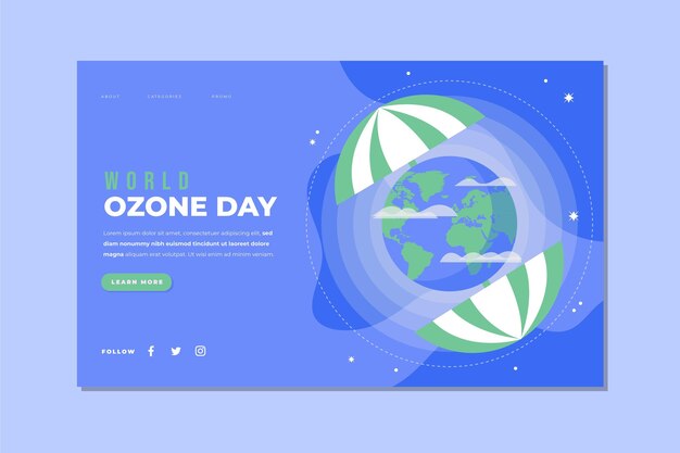 Flat world ozone day landing page template