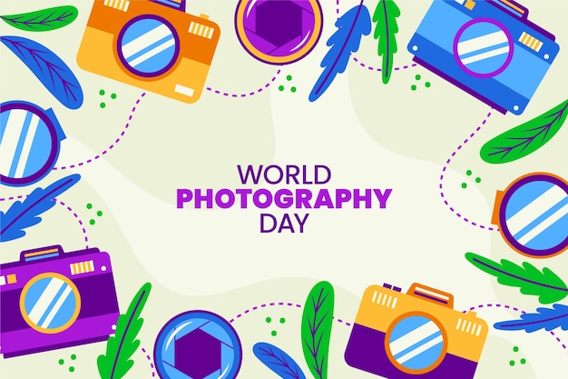 Flat world photography day background