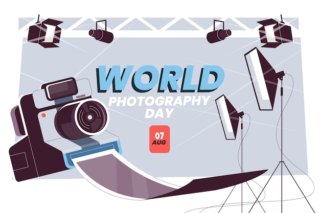 Free Vector flat world photography day background