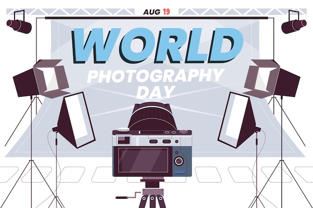 Free Vector flat world photography day background