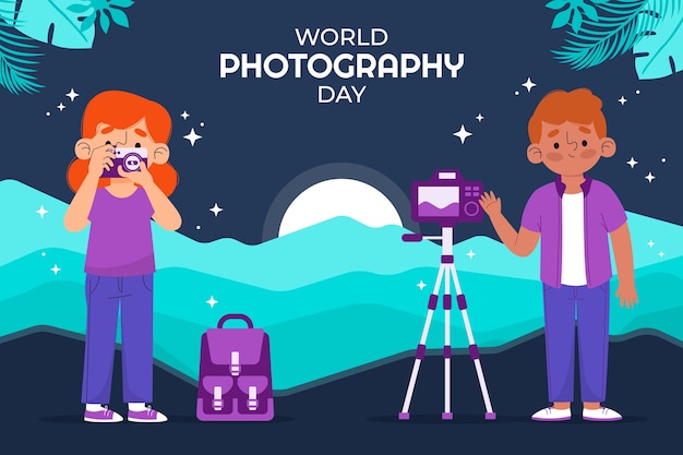 Free Vector flat world photography day background