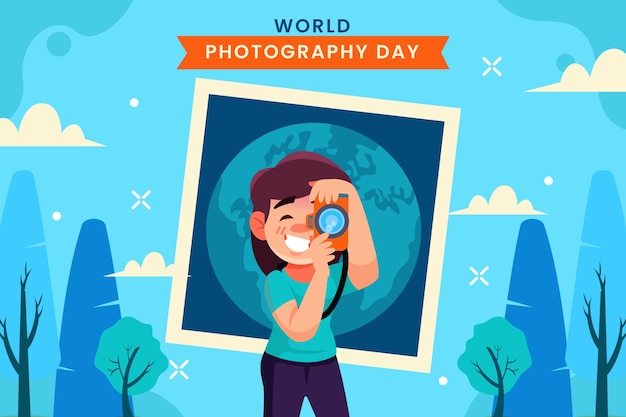 Flat world photography day background