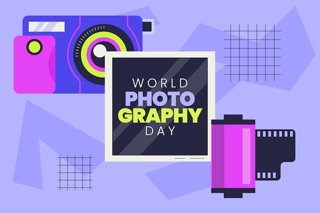 Free Vector flat world photography day background