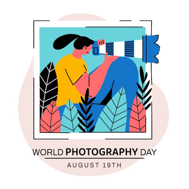 Free Vector flat world photography day illustration