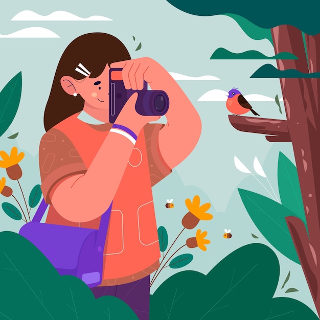 Free Vector flat world photography day illustration