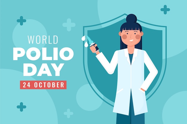 Flat world polio day background