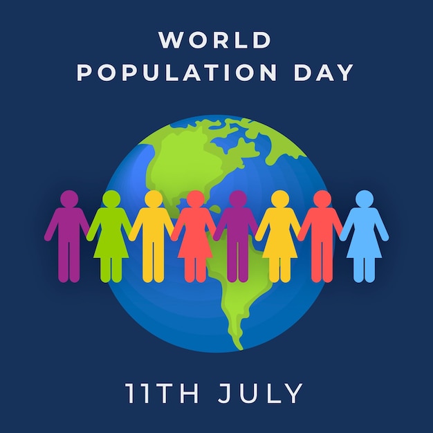 Free Vector flat world population day illustration