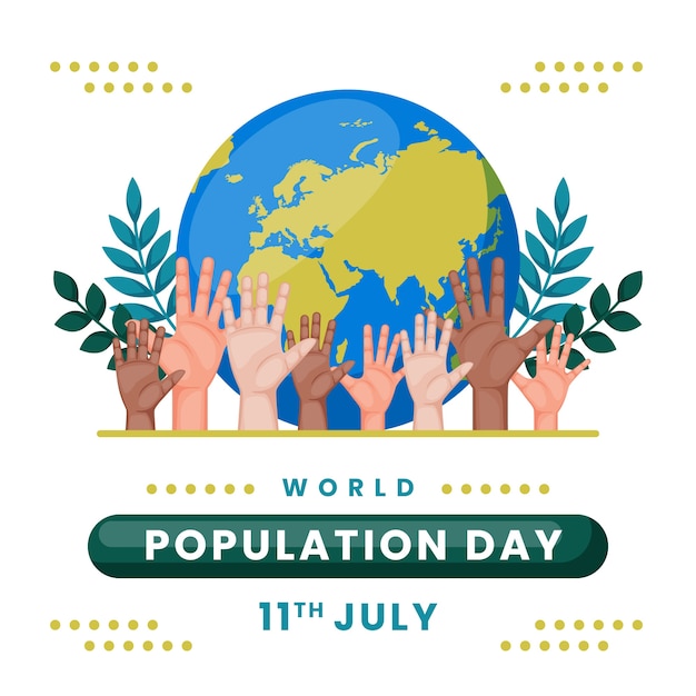 Free Vector flat world population day illustration