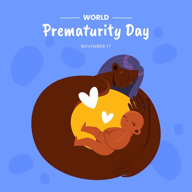 Free Vector flat world prematurity day illustration