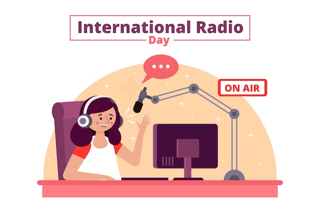 Flat world radio day event illustrated