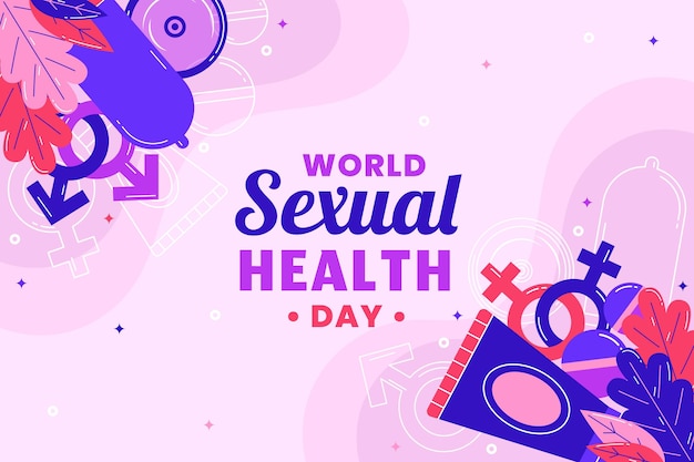 Flat world sexual health day background