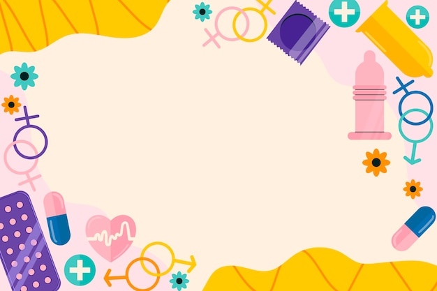 Flat world sexual health day background