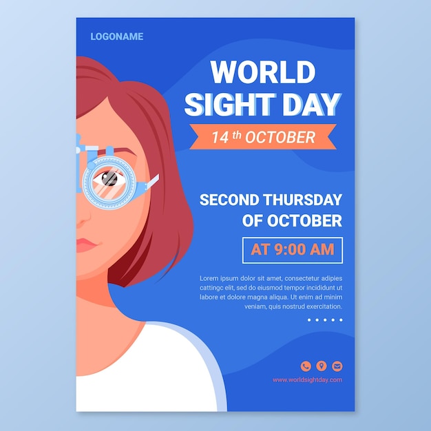 Free Vector flat world sight day vertical poster template