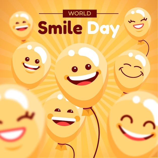 Free Vector flat world smile day background