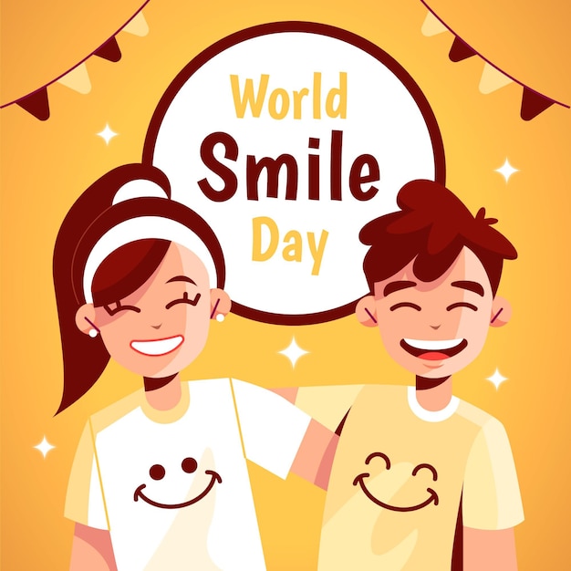 Free Vector flat world smile day background