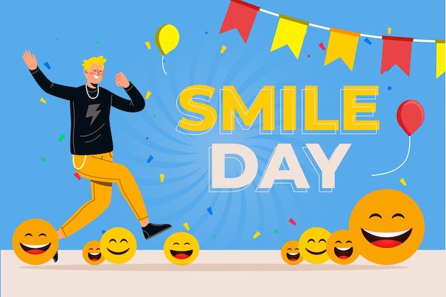 Free Vector flat world smile day background